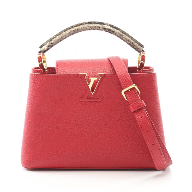 Louis Vuitton Handbag Capucines BB Ruby N92039 Ruby Leather Exotic Cles