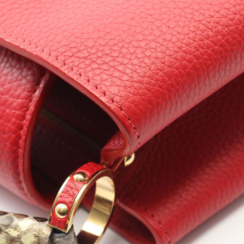 Louis Vuitton Handbag Capucines BB Ruby N92039 Ruby Leather Exotic Cles