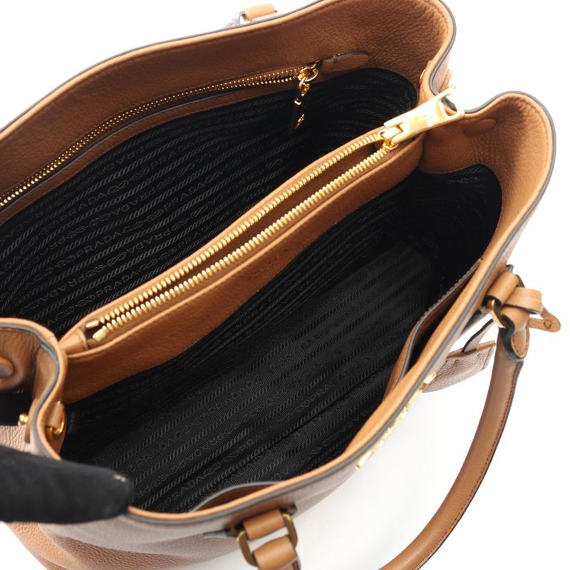 Prada Handbag Vitello Daino 1ba239 Brown Leather Vitello Daino Tote Bag Women's