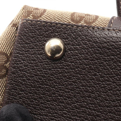 Gucci Tote Bag Abbey GG Canvas 141470 Beige Dark Brown Canvas Leather Tote Bag