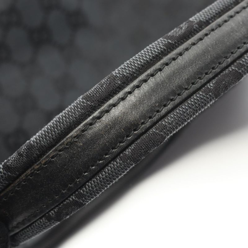 Gucci Shoulder Bag GG Pattern 001･3380･002058 Black Canvas Leather Shoulder Bag