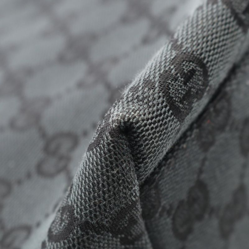 Gucci Shoulder Bag GG Pattern 001･3380･002058 Black Canvas Leather Shoulder Bag