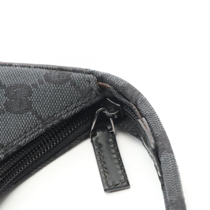 Gucci Shoulder Bag GG Pattern 001･3380･002058 Black Canvas Leather Shoulder Bag