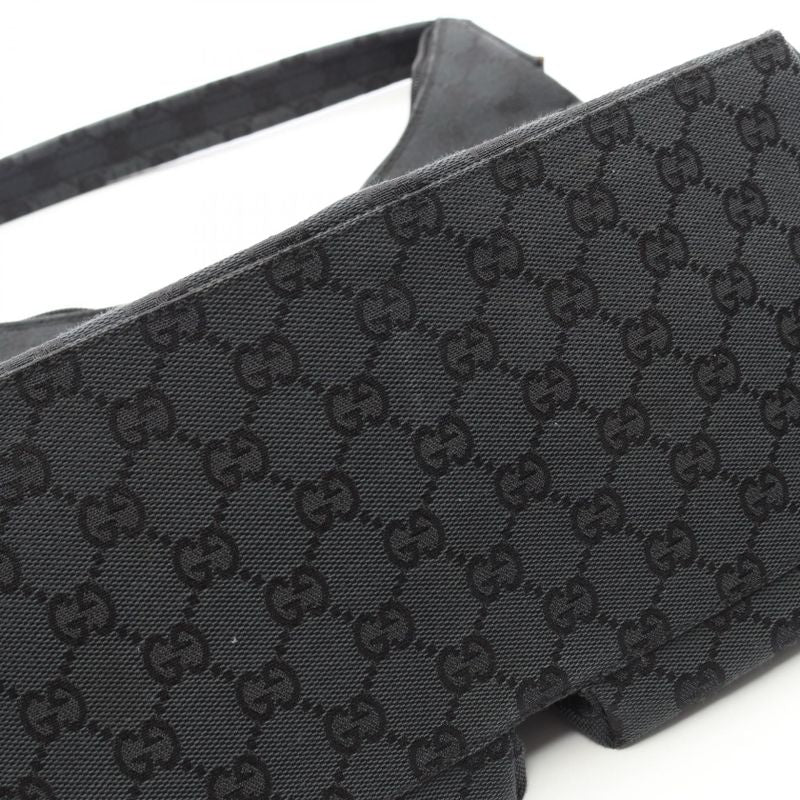 Gucci Shoulder Bag GG Pattern 001･3380･002058 Black Canvas Leather Shoulder Bag