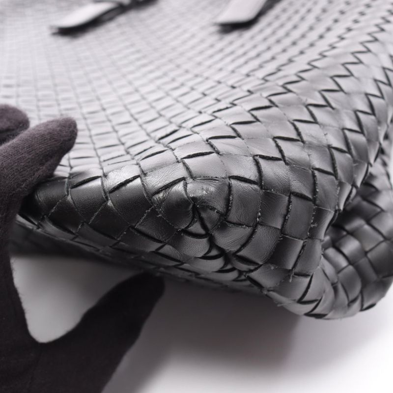 Bottega Veneta Tote Bag Intrecciato 169612 Black Leather Intrecciato Tote Bag