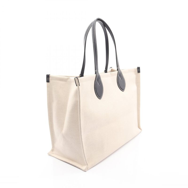 Gucci Tote Bag Print Tote Bag 772179 Natural Navy Canvas Leather Large Tote Bag