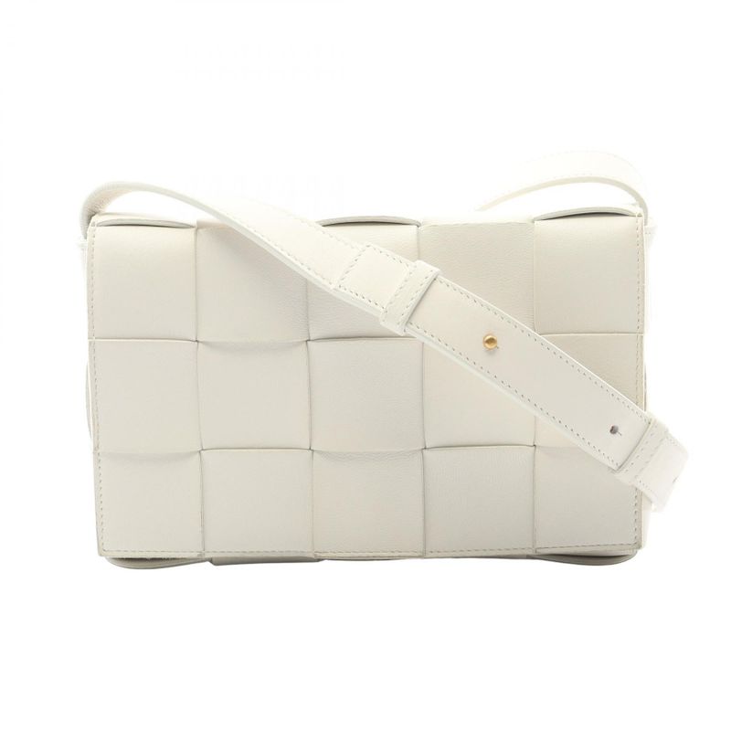 Bottega Veneta Shoulder Bag Cassette Crossbody Maxi Intrecciato 578004 White