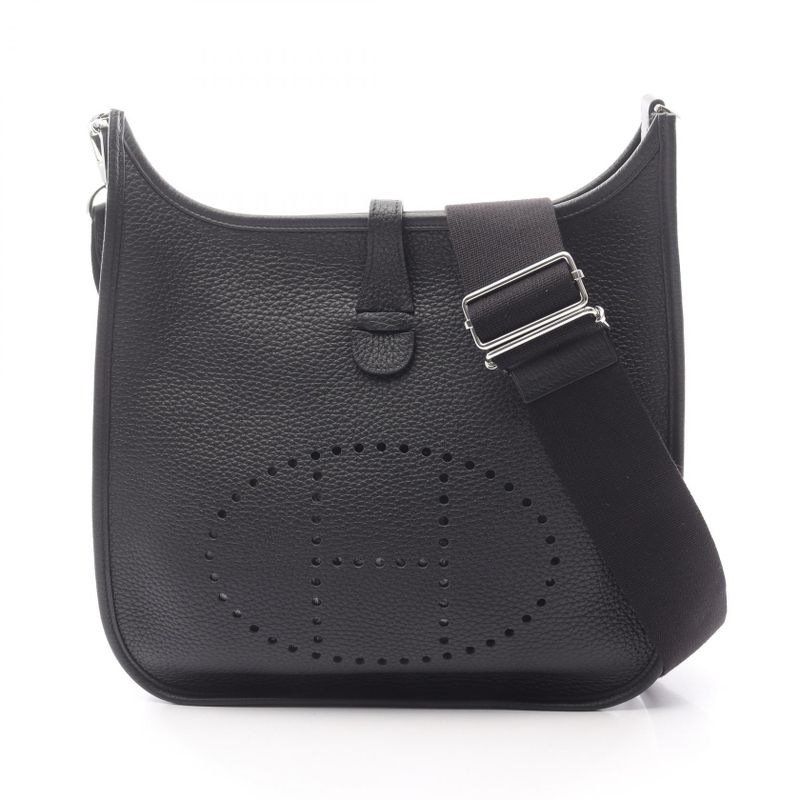 Hermes Shoulder Bag Evelyn 3 Trois PM Black Leather Evelyn 3PM Black Ladies