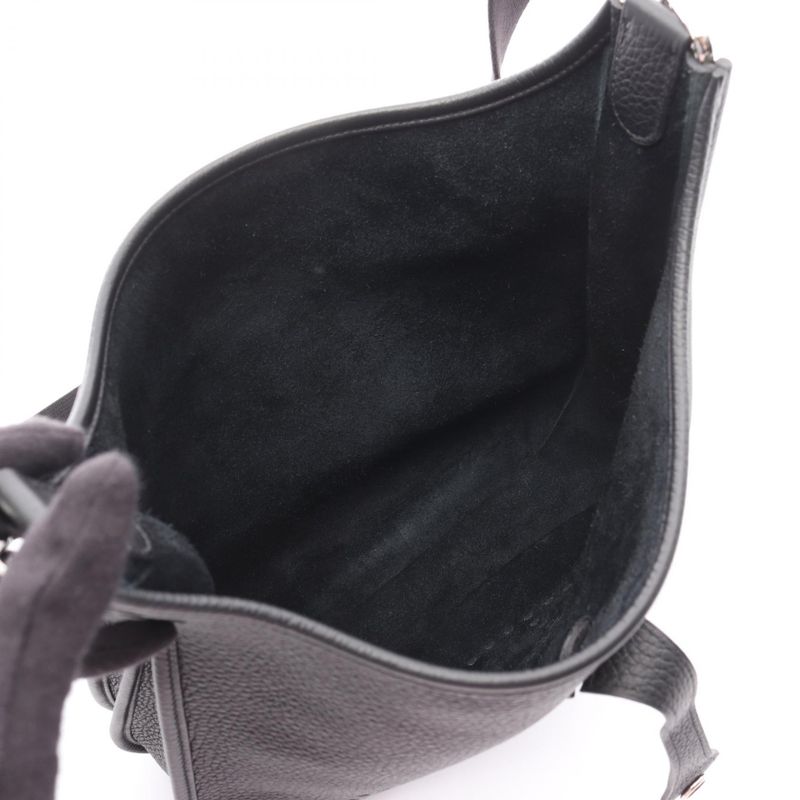 Hermes Shoulder Bag Evelyn 3 Trois PM Black Leather Evelyn 3PM Black Ladies
