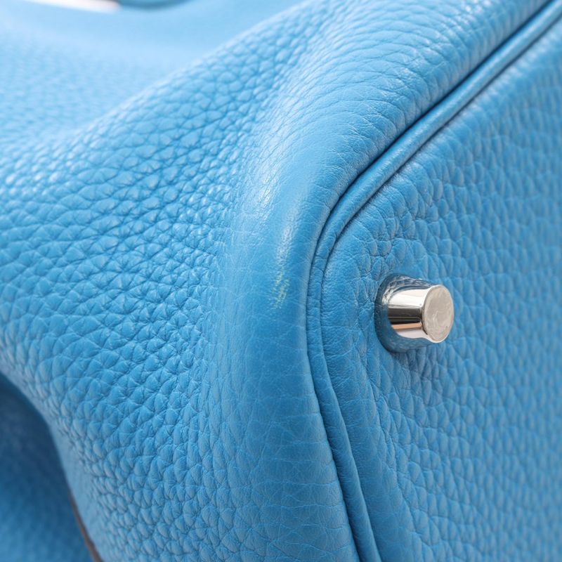 Hermes Handbag Picotin Lock PM Blue Zanzibar Leather Picotin Lock PM Blue