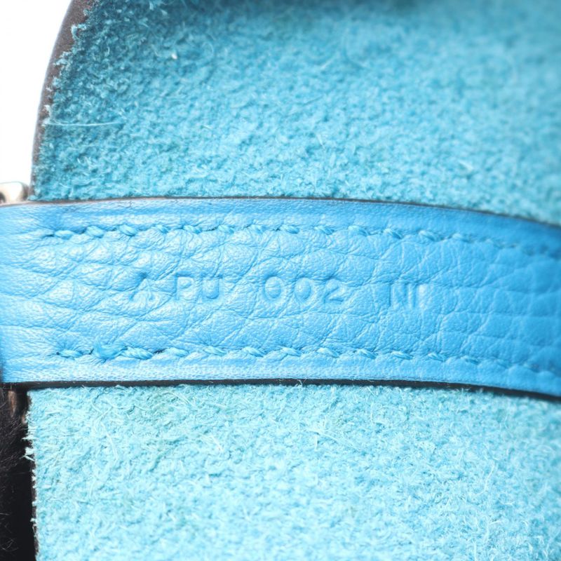 Hermes Handbag Picotin Lock PM Blue Zanzibar Leather Picotin Lock PM Blue