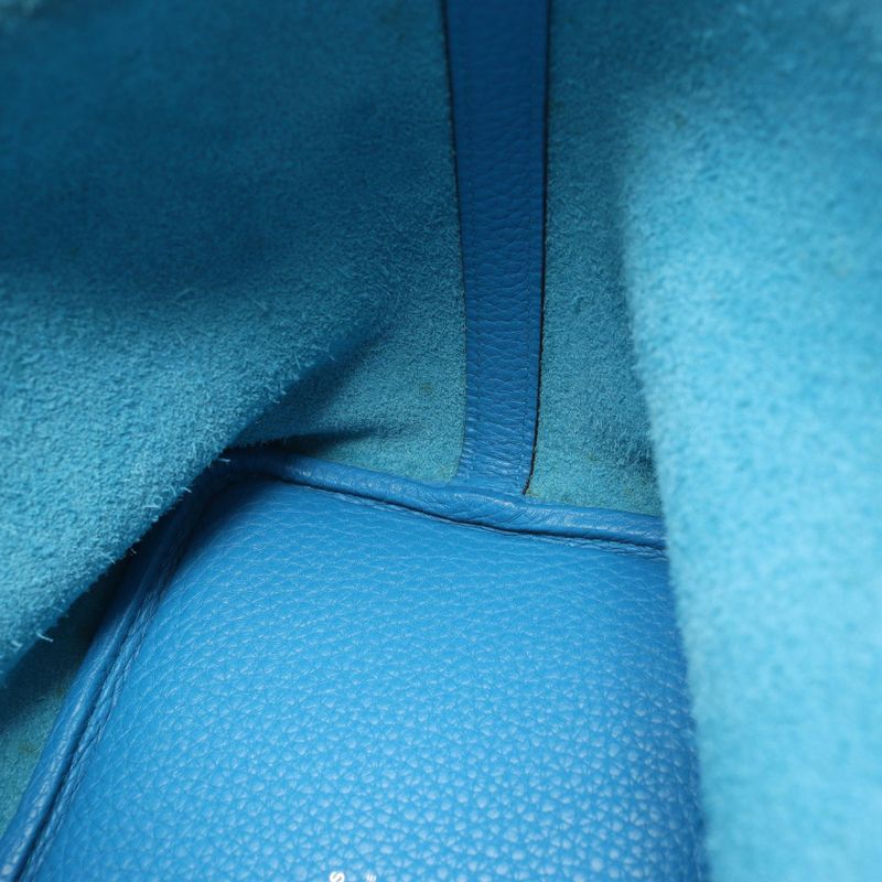 Hermes Handbag Picotin Lock PM Blue Zanzibar Leather Picotin Lock PM Blue