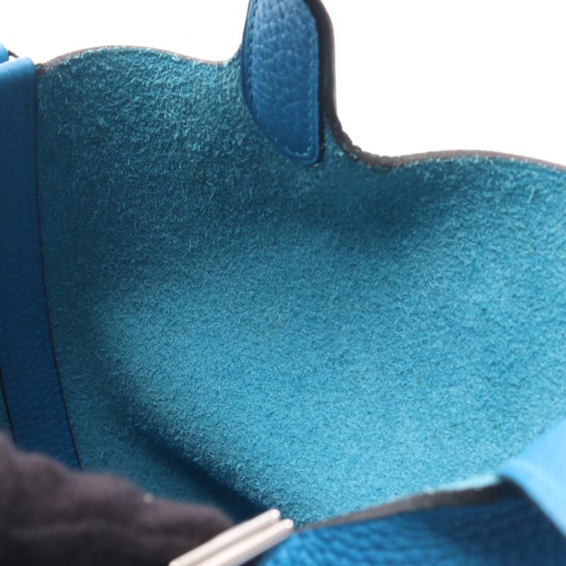 Hermes Handbag Picotin Lock PM Blue Zanzibar Leather Picotin Lock PM Blue