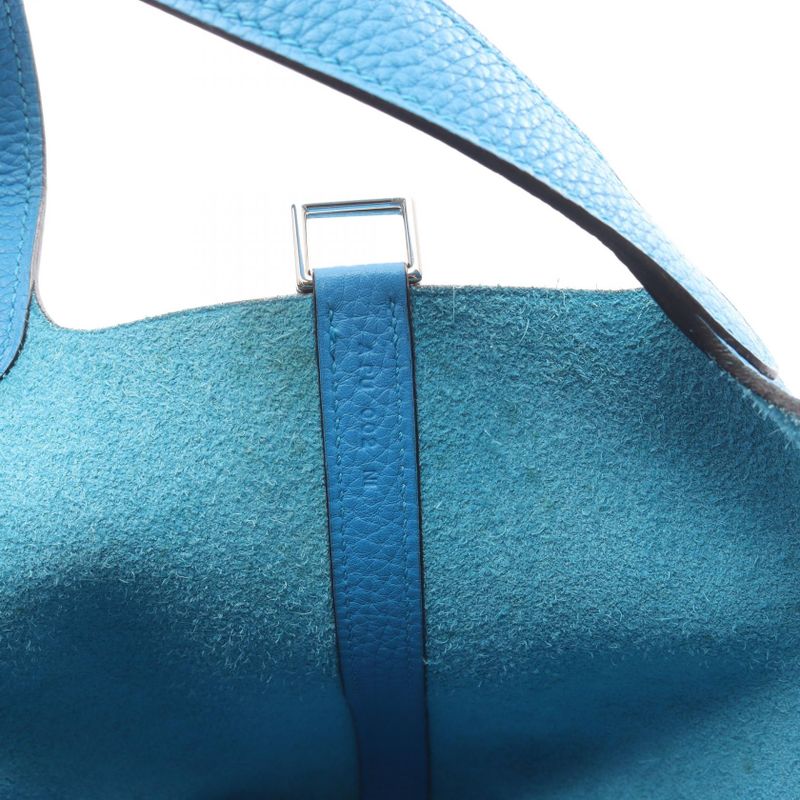 Hermes Handbag Picotin Lock PM Blue Zanzibar Leather Picotin Lock PM Blue