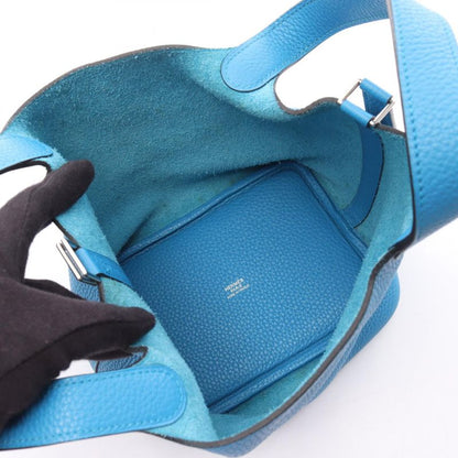 Hermes Handbag Picotin Lock PM Blue Zanzibar Leather Picotin Lock PM Blue