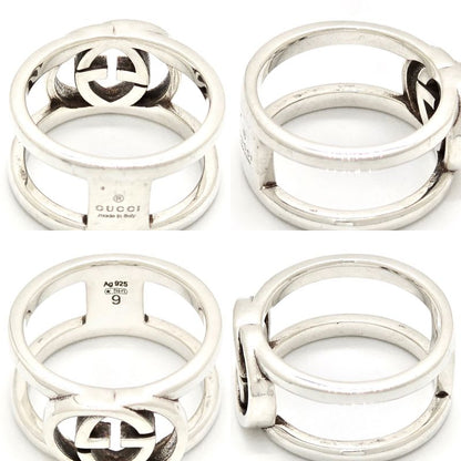 Gucci Interlocking G Ring Star Silver SV 925 Cutout