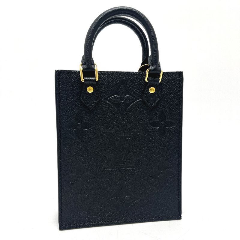 Louis Vuitton Handbag Petite Sac Plastic M80478 Monogram Empreinte Leather Black