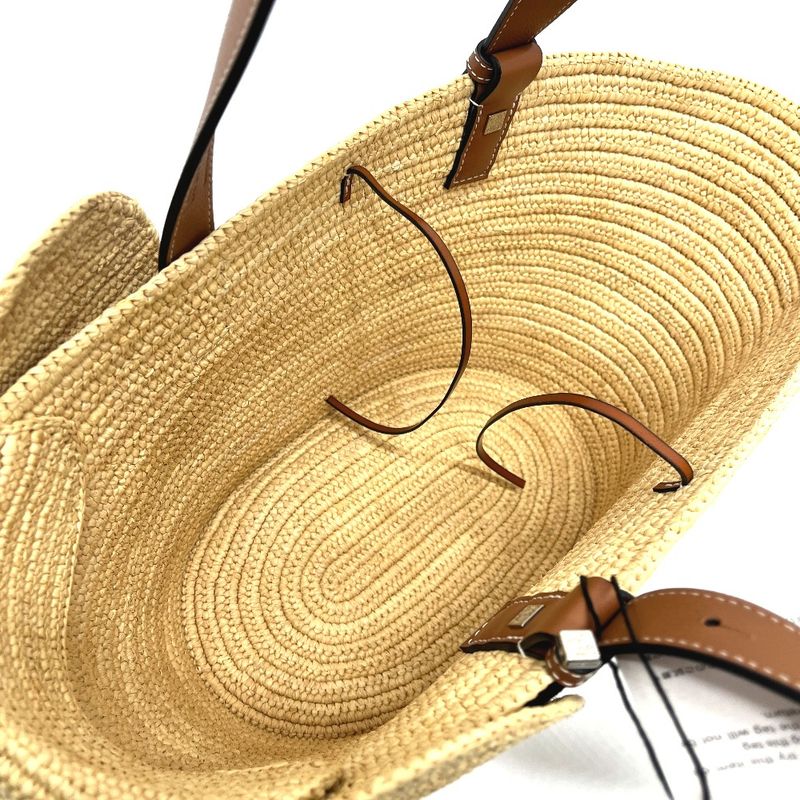 Loewe Tote Bag Elephant Basket Large A546t21x01 Raffia Beige