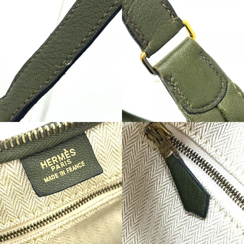 Hermes Handbag Gao Leather Khaki