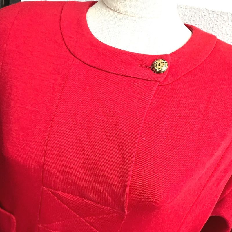 Chanel Dress Coco Mark Red