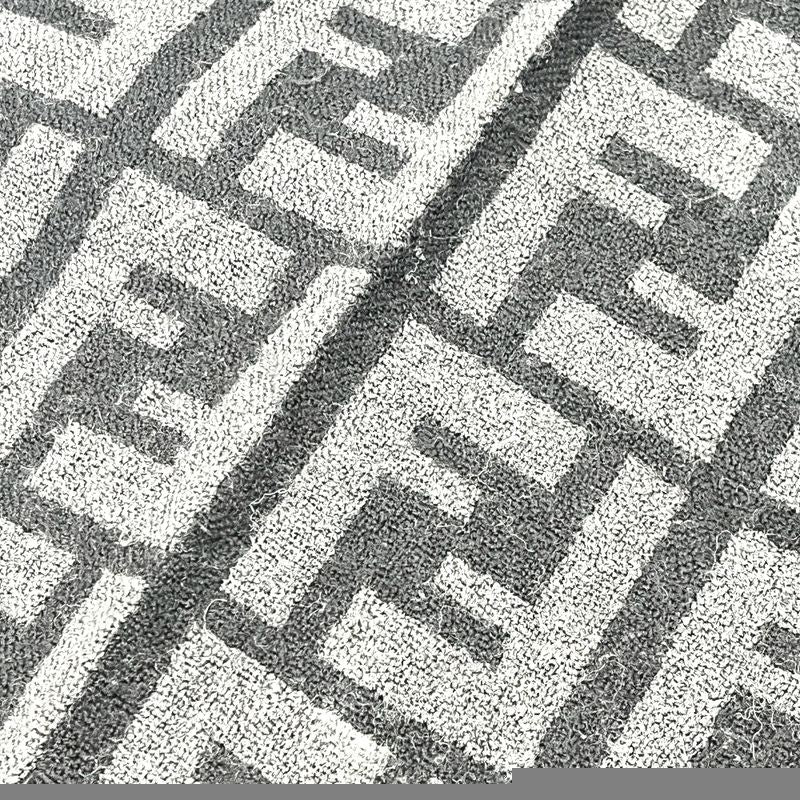 Fendi Muffler Zucca Pattern Wool Black