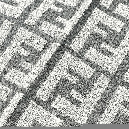 Fendi Muffler Zucca Pattern Wool Black