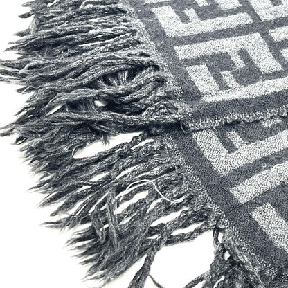 Fendi Muffler Zucca Pattern Wool Black