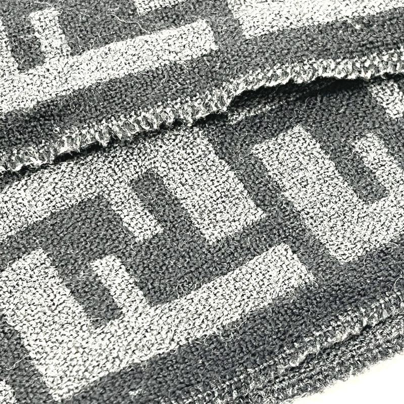 Fendi Muffler Zucca Pattern Wool Black