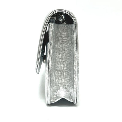 Chanel Shoulder Bag Coco Mark Ap4653 Caviar Skin Silver