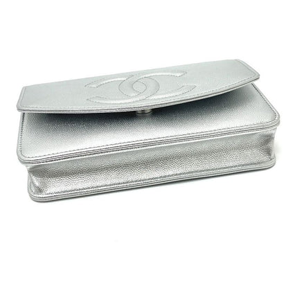 Chanel Chanel Shoulder Bag Ap4653 Caviar Leather Silver