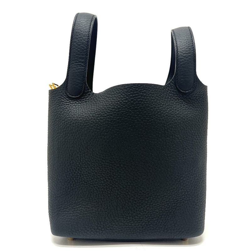 Hermes Handbag Picotin Lock PM Taurillon Clemence Ghardware Black