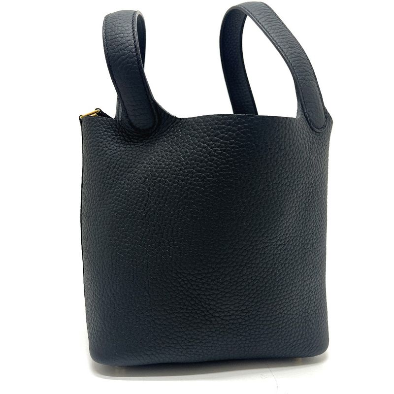 Hermes Handbag Picotin Lock PM Taurillon Clemence Ghardware Black