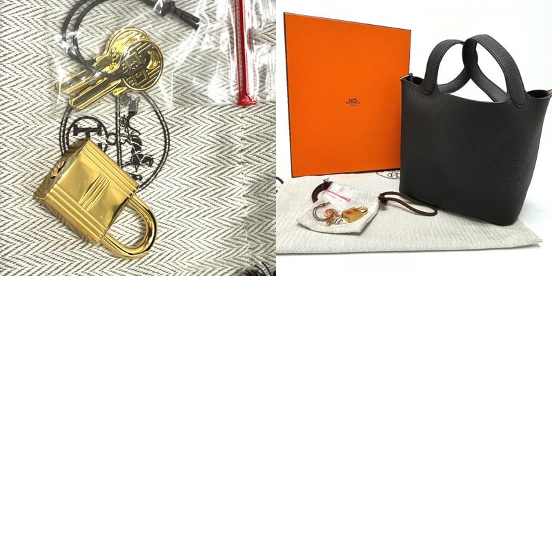 Hermes Handbag Picotin Lock PM Taurillon Clemence Ghardware Black