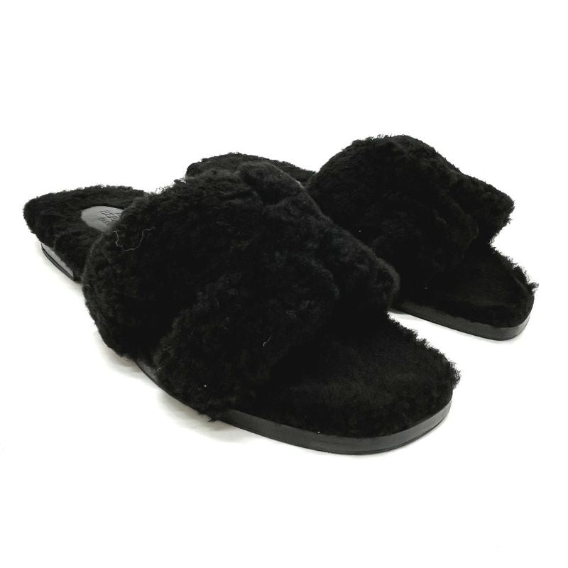 Hermes Sandals Oran Mouton Black