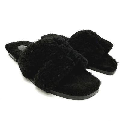 Hermes Sandals Oran Mouton Black
