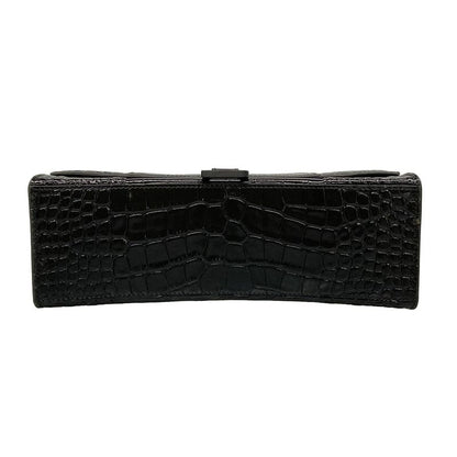 Balenciaga Handbag Hour Glass 619668 Black Shape Pressed Leather