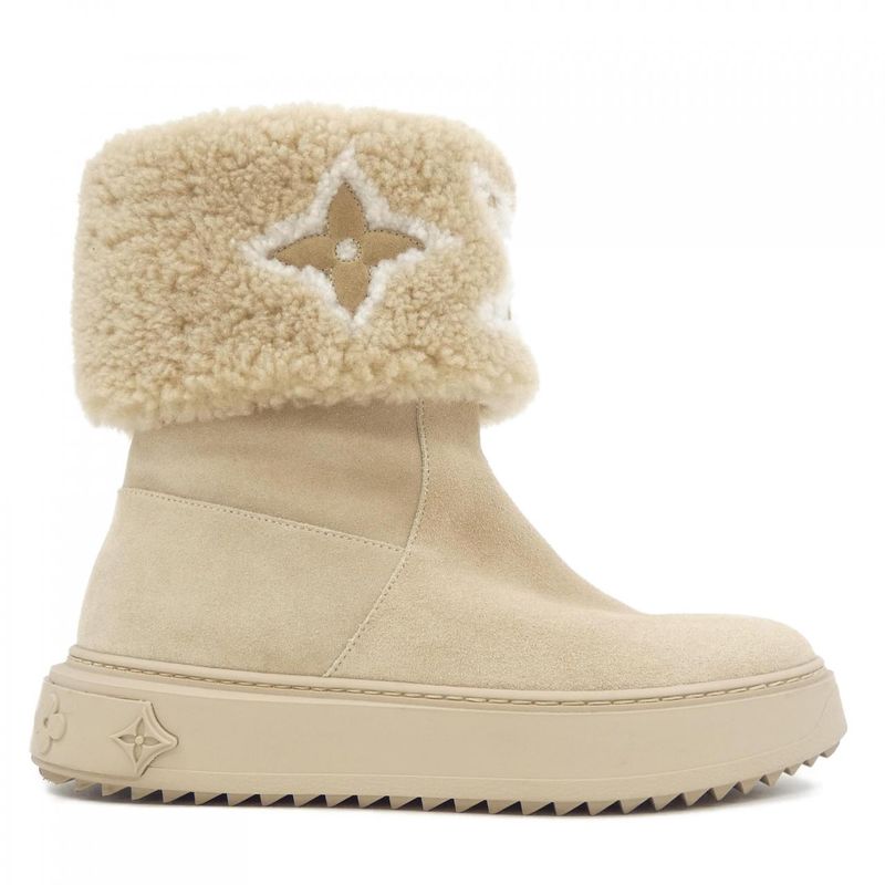 Louis Vuitton Logo Suede Snowdrop Line Boots
