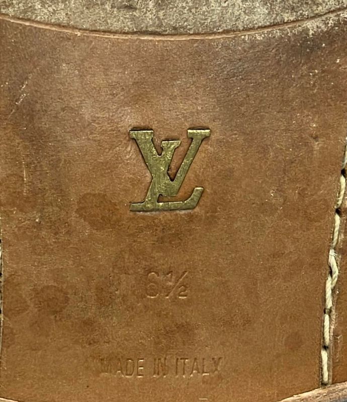 Louis Vuitton Square Toe Slip-on Haraco Damier Sauvage Men's SIZE 6.5 (S) Louis