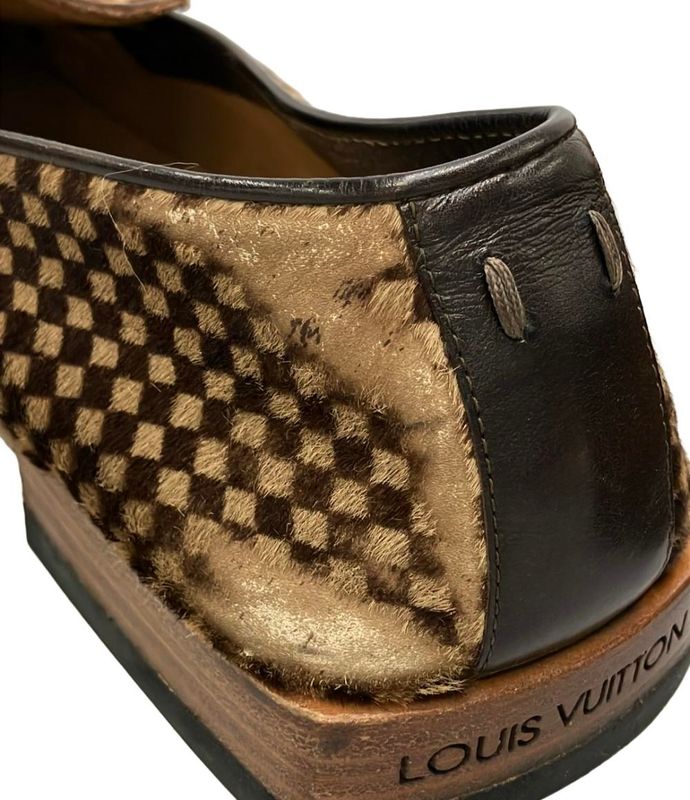 Louis Vuitton Square Toe Slip-on Haraco Damier Sauvage Men's SIZE 6.5 (S) Louis