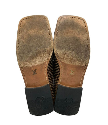 Louis Vuitton Square Toe Slip-on Haraco Damier Sauvage Men's SIZE 6.5 (S) Louis