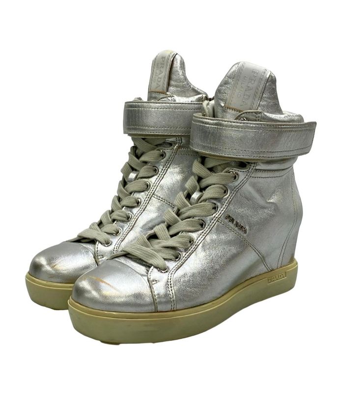 Prada High Cut Sneakers Inheel 3tz015 Women's SIZE 36 (23cm (9.06in)) Prada