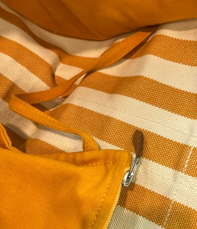 Hermes Tote Bag Canvas Stripe Cannes MM Women's Hermes