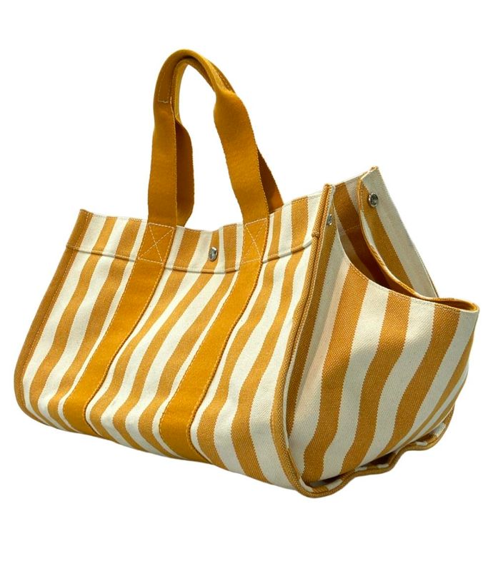 Hermes Tote Bag Canvas Stripe Cannes MM Women's Hermes