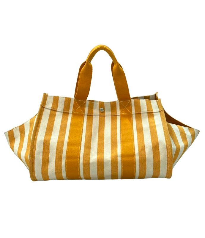 Hermes Tote Bag Canvas Stripe Cannes MM Women's Hermes