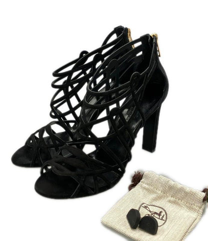 Hermes Sandals Suede Gold Hardware Women's SIZE 36.5 (24cm (9.45in)) Hermes