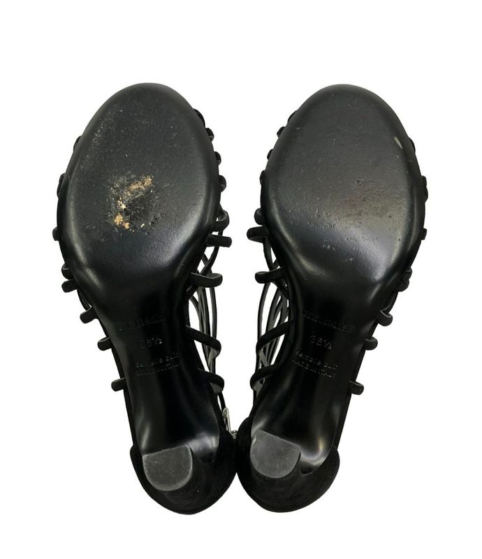 Hermes Sandals Suede Gold Hardware Women's SIZE 36.5 (24cm (9.45in)) Hermes