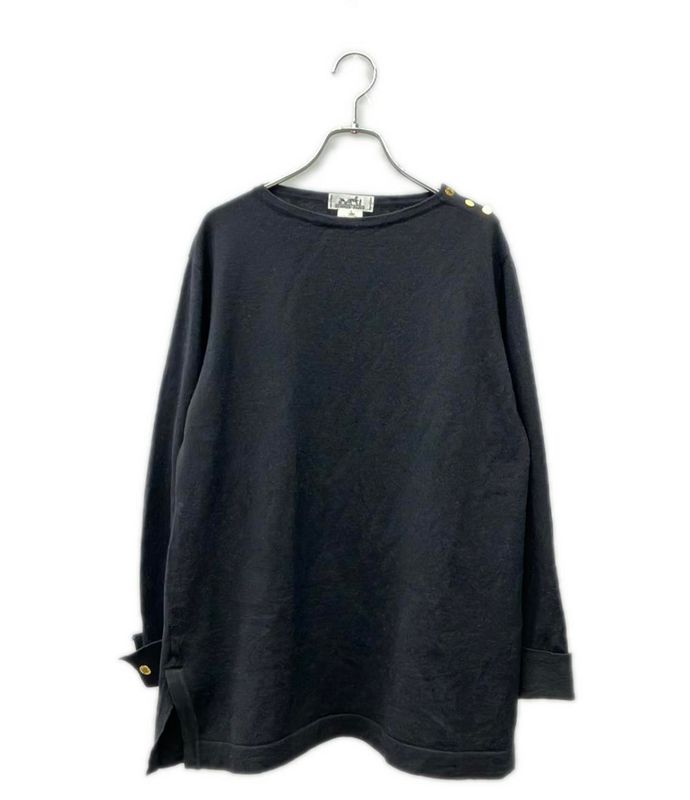 Hermes Long Sleeve Serie Button Knit Ladies SIZE L Hermes