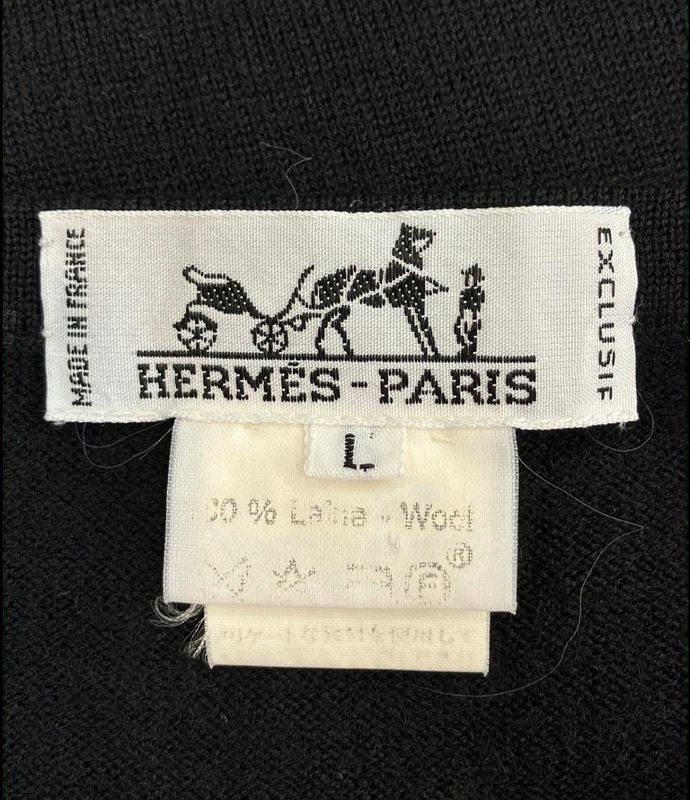 Hermes Long Sleeve Serie Button Knit Ladies SIZE L Hermes
