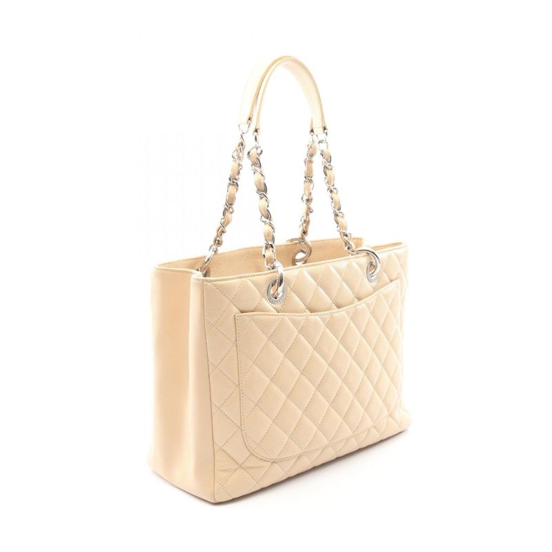 Chanel Tote Bag Matelasse Grand Shopping GST Cream Caviar Skin (grained Calf)