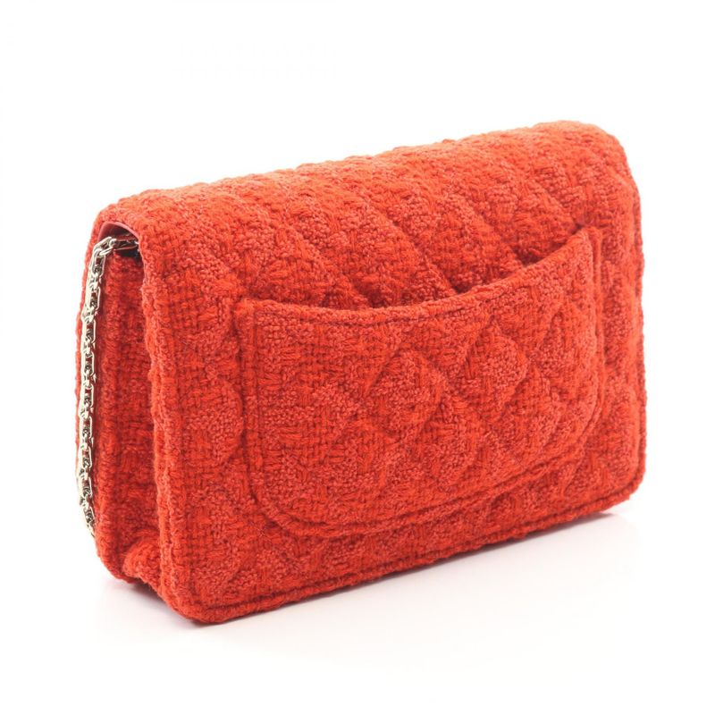 Chanel Shoulder Bag 2.55 Matelasse Red Fabric 2.55 Matelasse Chain Wallet